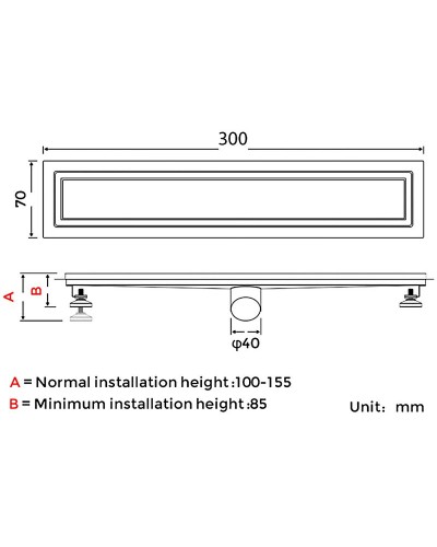 Душевой лоток Gappo G83007-4 с решеткой под плитку