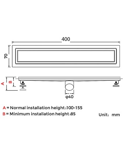 Душевой лоток Gappo G84007-4 с решеткой под плитку