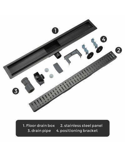 Душевой лоток Gappo G87007-39 с решеткой Оружейная сталь