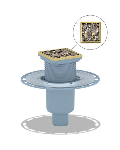 Душевой трап Bronze de Luxe Рыбы 21980-5902 с решеткой Бронза