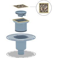 Душевой трап Bronze de Luxe Рыбы 21980-5902 с решеткой Бронза