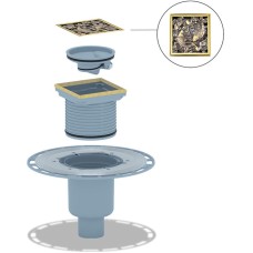 Душевой трап Bronze de Luxe Рыбы 21980-5902 с решеткой Бронза