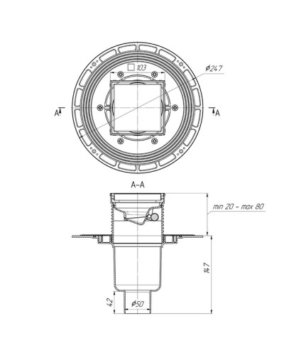 Душевой трап Bronze de Luxe Узоры 21962-5902 с решеткой Бронза