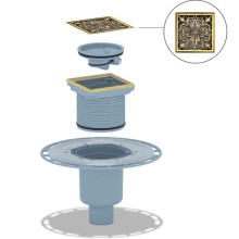 Душевой трап Bronze de Luxe Цветок 21975-5902 с решеткой Бронза