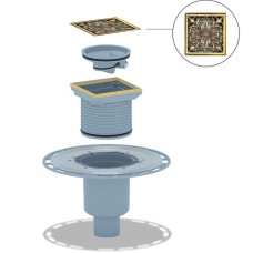 Душевой трап Bronze de Luxe Цветок 21975-5902 с решеткой Бронза