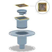 Душевой трап Bronze de Luxe Дракон 21986-5902 с решеткой Бронза