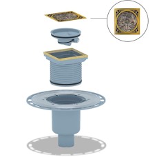 Душевой трап Bronze de Luxe Дракон 21986-5902 с решеткой Бронза