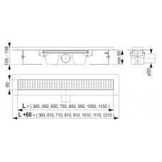 Душевой лоток Alcaplast APZ1S-1150 (APZ1-1150) без решетки