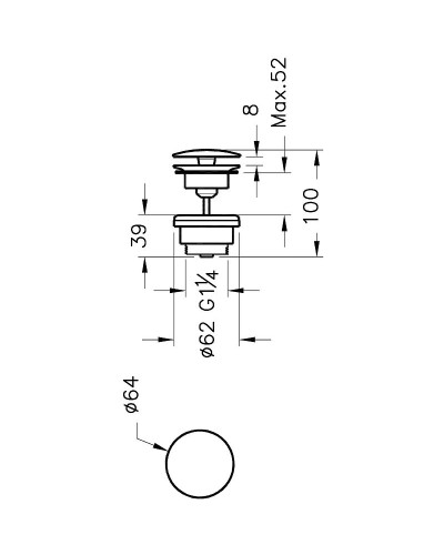 Донный клапан Vitra Syphon A45148 Хром