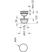 Донный клапан Vitra Origin A45149 click-clack Хром