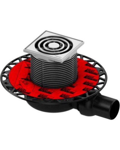 Трап для душа Tece Drainpoint S110 3601100 низкий горизонтальный с декоративной решеткой с фланцем