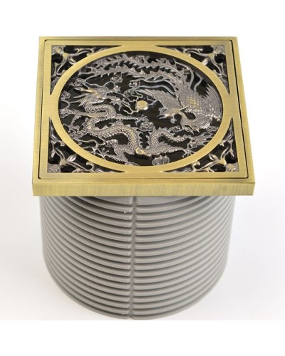 Решетка для трапа Bronze de Luxe Дракон 10x10 21986 Бронза