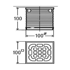 Решетка для трапа Bronze de Luxe Дракон 10x10 21986 Бронза