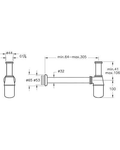 Сифон для раковины Vitra Syphon A45122 Хром