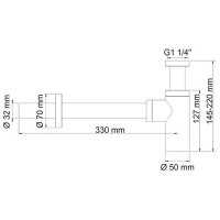 Сифон для раковины WasserKRAFT A070 Хром