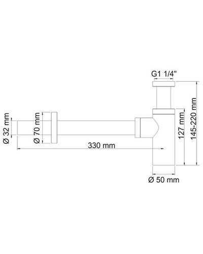 Сифон для раковины WasserKRAFT A070 Хром