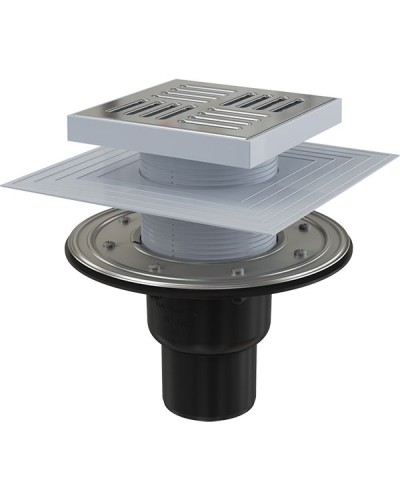 Душевой трап Alcaplast APV4444 с решеткой Хром