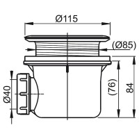 Сифон для душевого поддона Ravak Basic X01308 Хром матовый