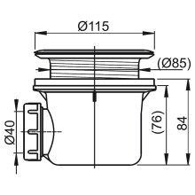 Сифон для душевого поддона Ravak Basic X01308 Хром матовый