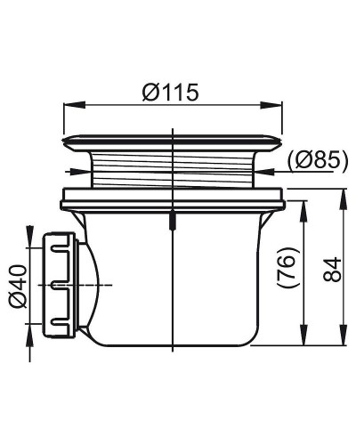 Сифон для душевого поддона Ravak Basic X01308 Хром матовый