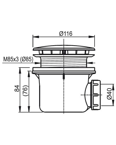 Сифон для душевого поддона Ravak Standard X01314 Хром