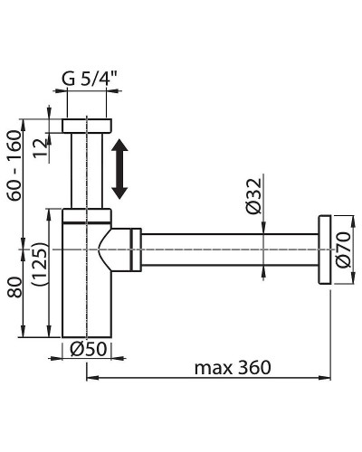 Сифон для раковины Ravak X01371 Хром