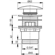 Донный клапан Ravak X01437 Сlick-Сlack Хром