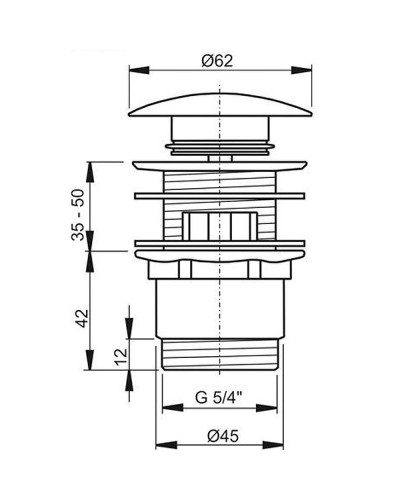 Донный клапан Ravak X01437 Сlick-Сlack Хром