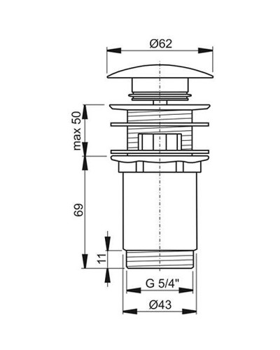 Донный клапан Ravak X01373 Сlick-Сlack Хром