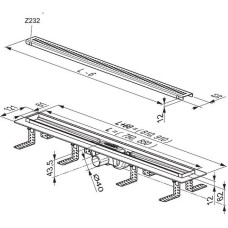 Душевой лоток Ravak Zebra 75 X01433 с решеткой Хром