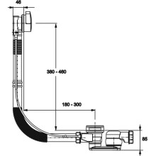 Слив-перелив Jacob Delafon E6D015-00 полуавтомат Хром
