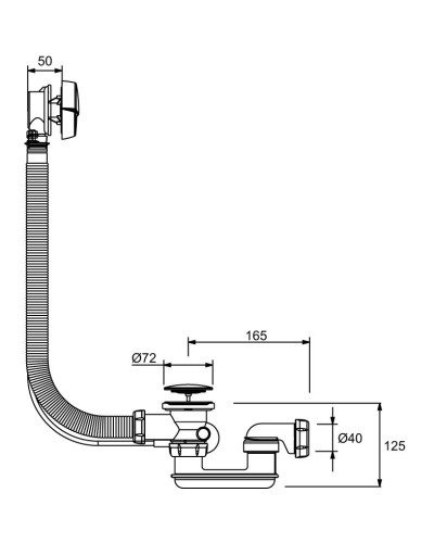 Слив-перелив Jacob Delafon E70174-CP полуавтомат Хром