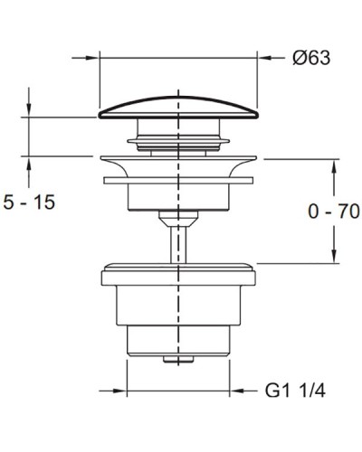 Донный клапан Jacob Delafon E30536-CP click-clack Хром