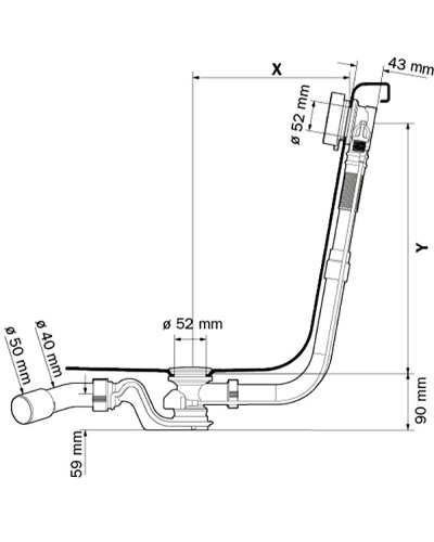 Слив-перелив Kaldewei 687772330999 полуавтомат Хром
