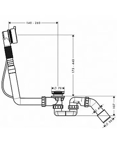 Слив-перелив Kaldewei 687772040001 полуавтомат Белый