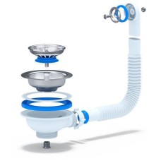 Сифон для кухонной мойки GranFest Ани Грот А1042SP Нержавеющая сталь