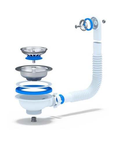 Сифон для кухонной мойки GranFest Ани Грот А1042SP Нержавеющая сталь