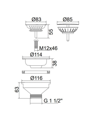 Выпуск для кухонной мойки Migliore Complementi 22087 Бронза