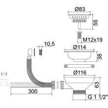 Слив-перелив Migliore Complementi 22090 Бронза