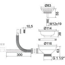 Слив-перелив Migliore Complementi 22090 Бронза