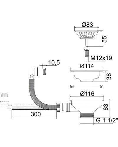 Слив-перелив Migliore Complementi 22090 Бронза