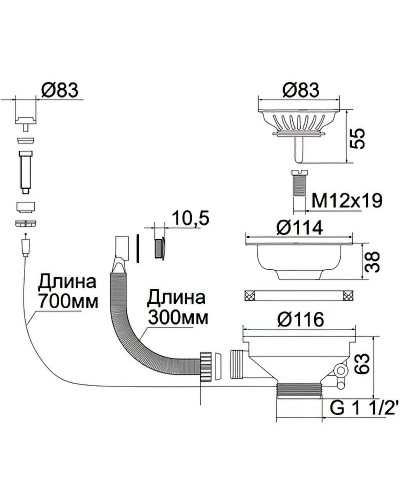 Слив-перелив Migliore Complementi 22084 Бронза