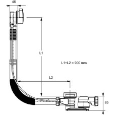Слив-перелив Jacob Delafon E6D124-CP полуавтомат Хром