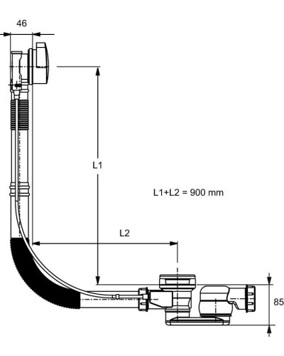 Слив-перелив Jacob Delafon E6D124-CP полуавтомат Хром