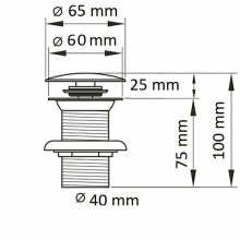 Донный клапан CeramaLux RD018 clik-clack Черный глянцевый