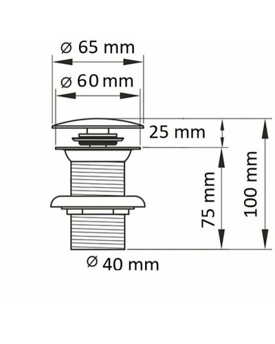 Донный клапан CeramaLux RD018 clik-clack Черный глянцевый