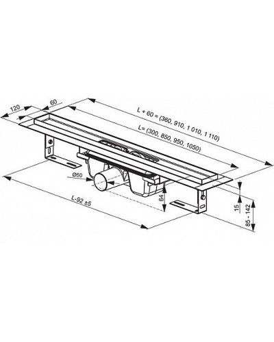 Душевой лоток Ravak Runway OZ 105 X01392 с решеткой Хром