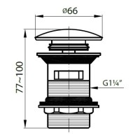 Донный клапан с системой "Клик-клак" и переливом бронза Cezares CZR-SATC1-02