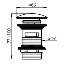 Донный клапан с системой "Клик-клак" и переливом бронза Cezares CZR-SATC1-02