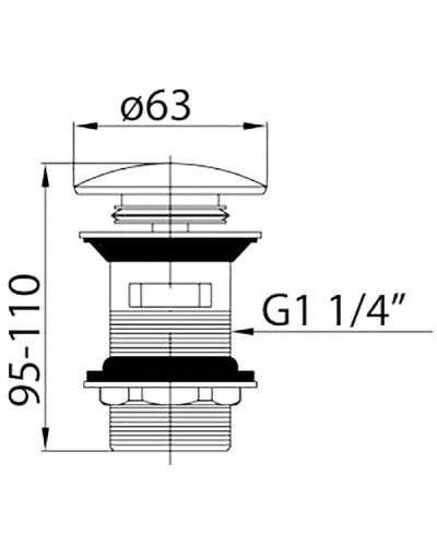 Донный клапан с системой "Клик-клак" и переливом хром Cezares CZR-SAT1-01